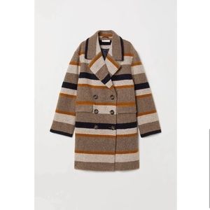 H&M Wool Blend Striped Coat